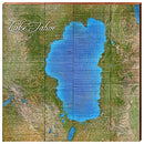 Lake Tahoe Map Home Decor Art Print on Real Wood