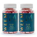WEEM Hair Skin and Nails Gummies - Supports Healthy Hair - Vegan biotin Vitamins for Women & Men Supports Faster Hair Growth, Stronger Nails, Healthy Skin, Extra Strength (2)