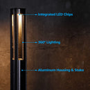 ALP53 12-Pack Low Voltage Pathway Lights Package Cast Aluminum, 3W 12V AC/DC Integrated LED Walkway Lighting