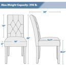 Dining Chairs Set of 6 White Leather Seat Solid Wood Legs