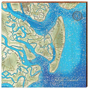 Jekyll Island, Georgia Map Home Decor Art Print on Real Wood