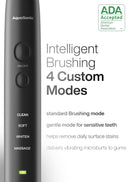 Aquasonic Black Series Ultra Whitening Toothbrush – ADA Accepted Electric Toothbrush- 8 Brush Heads & Travel Case – 40,000 VPM Electric Motor & Wireless Charging - 4 Modes w Smart Timer (Pack of 2)