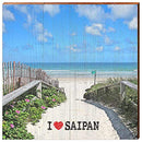 I Heart Saipan Beach Scene Home Decor Art Print on Real Wood