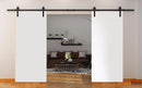 Planum 0010 White Silk Double Barn Door | Black Rail