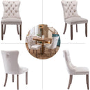 Beige Velvet Dining Chairs Set Of Six Tufted Wingback