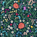Stylish Modern Dark Wallpaper with Little Flowers