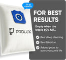 6pk of Bags and 2 Exhaust Filters for the Prolux 6000/7000/8000/9000 Upright Vacuum Cleaners