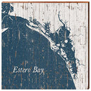 Estero Bay Map Home Decor Art Print on Real Wood