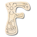 Unfinished Wood Layered Themed Letters | Groovy | A-Z | 2 Piece | up to 24"