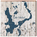 Lake Okoboji Shabby Map Home Decor Art Print on Real Wood