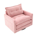 UNITED WE WIN Swivel Barrel Chair - Mid Century Modern Chair, Thick Padded Arm Chair with Solid Metal Base, Comfortable Single Sofa Chair, Swivel Accent Chair for Living Room Bedroom