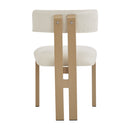Mid-Century 7-Piece Dining Set with Upholstered Armless Chairs and Natural Wood Table