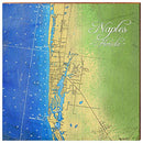 Naples, Florida Map Home Decor Art Print on Real Wood