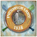 Pickwick Life Preserver Heron Home Decor Art Print on Real Wood