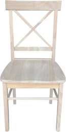 X Back Dining Chairs Set Of 2 In Unfinished Parawood