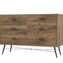 6-Drawer Chest, 6 Drawer Dresser TV Stand for TV, Dressers Bedroom Furniture Large Storage Tower Unit, Dresser for Bedroom, Closet, Hallway, 47.2"W x 15.7"D x 31.5"H, Rustic Walnut