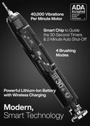 Aquasonic Black Series Ultra Whitening Toothbrush – ADA Accepted Electric Toothbrush- 8 Brush Heads & Travel Case – 40,000 VPM Electric Motor & Wireless Charging - 4 Modes w Smart Timer (Pack of 2)