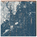 Norwalk Islands Map Home Decor Art Print on Real Wood