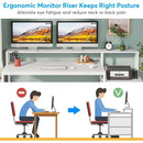 White Computer Desk With File Cabinet And Monitor Stand