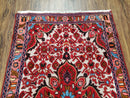 3' 2' X 5' 1" Handmade Floral Wool Rug Red Beige /Ivory