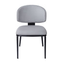 Modern PU Leather Upholstered Dining Chairs, Gray, Metal Legs, Set of 2