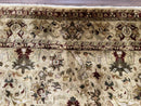 Indian Mahal Rug 8x10, Allover Floral Mahal Oriental Carpet 8 x 10, Handmade Hand Knotted Wool Rug, Indo Persian Area Rug, Tea-Washed Tan