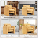 Oversized Accent Chair Yellow Chenille Armchair Living