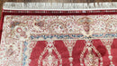 Dark Red Silk Carpet 5.3 x 7.6 ft, 5x8 Silk Rug, New Turkish Silk Carpet, Mint Condition, Beige & Red Area Rug, Bamboo Silk, High Quality