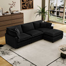 Modular Sectional Sofa,Deep Seat Couch for Living Room , 4 Pillow, Modern L-Shaped Sofa for Living Room Bedroom Apartment,BLACK