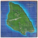 Mackinac Island Map Home Decor Art Print on Real Wood