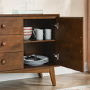 47.3' Mid Century Modern Sideboard Buffet Cabinet with Storage, Storage Cabinet with 2 Doors and 3 Drawers for Kitchen Dining Living Room, Accent Console Table, Walnut