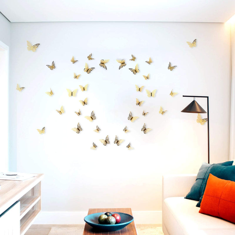 Hollow Butterfly Wall Decor (12 Pieces)