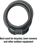 Master Lock© Cable Combination Lock, Set Your Own Combination Bike Lock, 6 ft. Long, 8122D , Black