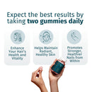 WEEM Hair Skin and Nails Gummies - Supports Healthy Hair - Vegan biotin Vitamins for Women & Men Supports Faster Hair Growth, Stronger Nails, Healthy Skin, Extra Strength (3)