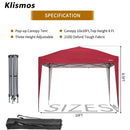 Klismos 10ft X 10ft Pop Up Canopy  For Patio,Garden,Beach Outdoor,Indoor With Four Sidewalls