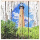Currituck Lighthouse Rustic Home Decor Art Print on Real Wood