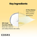 COSRX Snail 96% Mucin Power Essence 2ea & Retinol 0.1% Cream Mini Sample 1ea, Glass Skin Starter Set, Amazon Exclusive, Daily Hydrating & Firming Korean Skin Care Kit, Gift Set