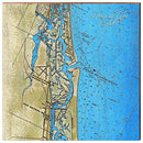 Ponce De Leon Inlet, Florida Map Home Decor Art Print on Real Wood