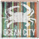Ocean City Crab Colorful Home Decor Art Print on Real Wood