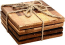 Mascot Hardware Checkered Diagonal  Wooden Coasters Set of 4