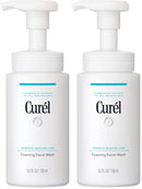 Curel Japanese Skin Care Foaming Daily Face Wash for Sensitive Skin, Hydrating Facial Cleanser for Dry-Skin, pH-Balanced and Fragrance-Free, 5 Oz (Step 2 of 2-Step Skincare) (Pack of 2)