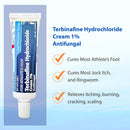Terbinafine Hydrochloride 1% for 1 Week Athlete’s Foot Treatment AntiFungal Cream Fast Symptom Relief & Prevents Recurrence 1 oz. (30 g) Pack of 2