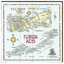 Florida Keys Map Home Decor Art Print on Real Wood
