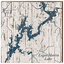 Logan Martin Lake, Alabama Map Home Decor Art Print on Real Wood