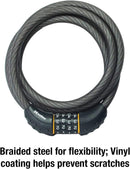 Master Lock© Cable Combination Lock, Set Your Own Combination Bike Lock, 6 ft. Long, 8122D , Black