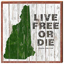 Live Free Or Die Home Decor Art Print on Real Wood