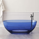 [61X29.5-Inch] Nuvia Freestanding Modern Oval Stone Resin Soaking Tub With Overflow Drain (SAK40125)