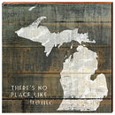 Michigan State There's No Place Like Home Decor Art Print on Real Wood