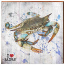 I Heart Saipan Crab Home Decor Art Print on Real Wood