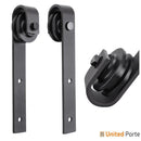 Planum 0040 Grey Ash Barn Door with Black Glass and Black Rail